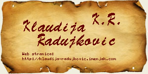 Klaudija Radujković vizit kartica